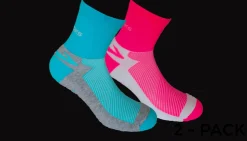 Brooks Unisex Glycerin Midweight 2-pack socks [brite pink/white turquoise/Oxford]
