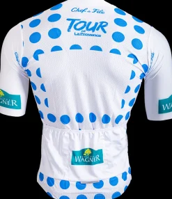 fietsshirt Tour de la Provence blauw/rode stippen