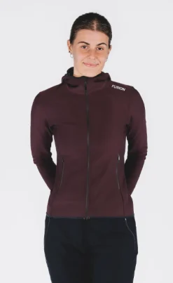 Fusion womens recharge hoodie aubergine