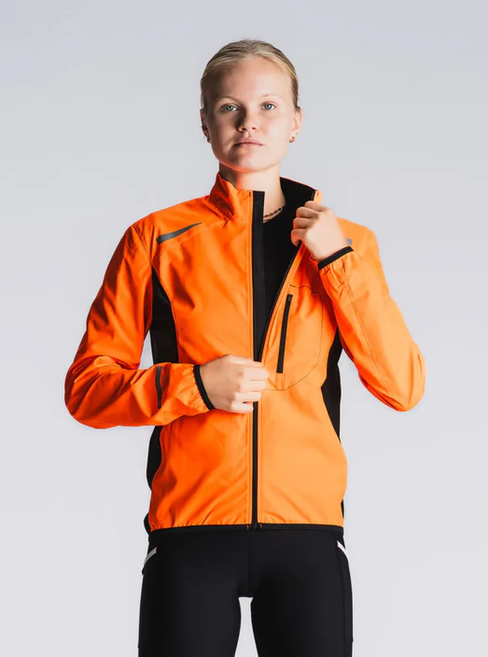 Fusion womens S1 run jacket orange