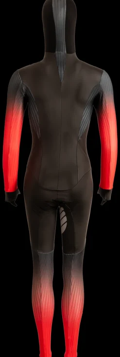 Nice rubber schaatspak power x zwart/rood