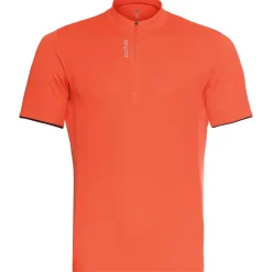 Odlo Essentials Oranje fiets shirt met halve rits