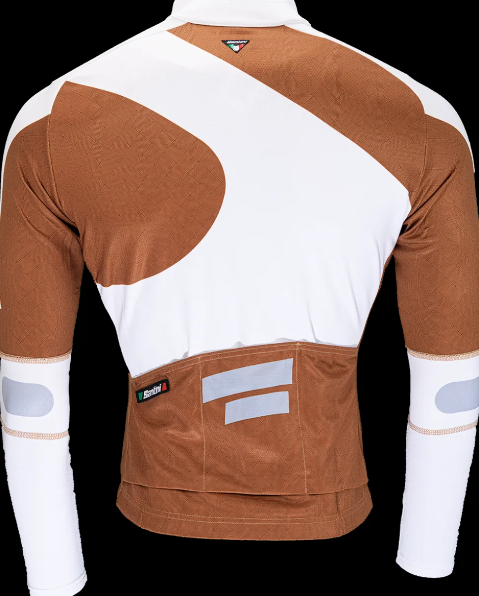 Santini Jersey Wielerjack Wit Bruin
